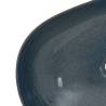 Chic Sand & Blue Oval Ceramic Countertop Basin - 59x40 cm