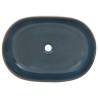 Stylish Sand & Blue Ceramic Countertop Basin - 59x40 cm