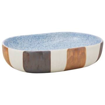 Multicolour Oval Countertop Basin - 59x40 cm Ceramic Design