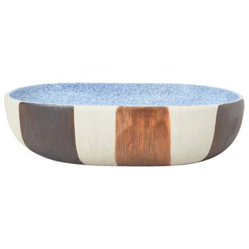 Multicolour Oval Countertop Basin - 59x40 cm Ceramic Design