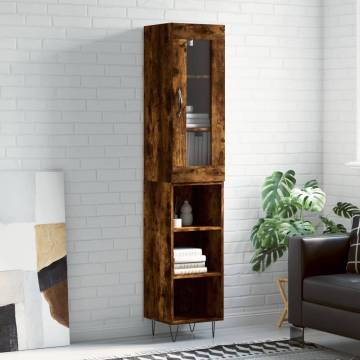 Stylish Highboard Smoked Oak | 34.5x34x180 cm | Hipomarket