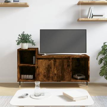 Stylish Smoked Oak TV Cabinet - 100x35x55 cm