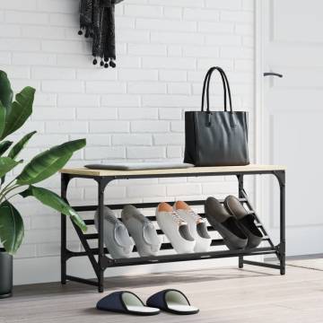 Sonoma Oak Shoe Rack - Stylish & Sturdy Storage Solution