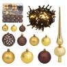 120 Piece Christmas Ball Set with Peak and 300 LEDs Gold&Bronze Colour gold and bronze Quantity in Package 120 Number of LEDs 1 