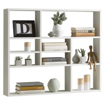 FMD Wall-mounted Shelf with 9 Compartments - White Decor