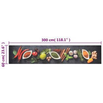 Kitchen Rug Washable Spices 60x300 cm Velvet - Hipomarket