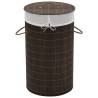 Bamboo Laundry Bin Round Dark Brown Colour dark brown Size Ø 35 x 60 cm Quantity in Package 1 