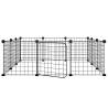 12-Panel Black Pet Cage - Safe & Spacious Steel Enclosure