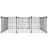 12-Panel Black Pet Cage - Safe & Spacious Steel Enclosure