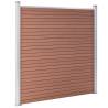 WPC Fence Set - 2 Square + 1 Slanted - 446x186 cm Brown