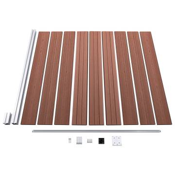 WPC Fence Set - 2 Square + 1 Slanted - 446x186 cm Brown