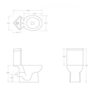 Stylish Corner Toilet - WC Ceramic Bathroom Toilet - Hipomarket