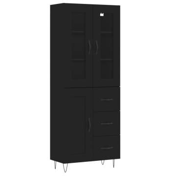 Stylish Highboard Black 69.5x34x180 cm - Hipo Market