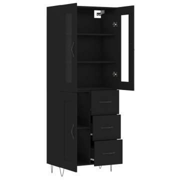 Stylish Highboard Black 69.5x34x180 cm - Hipo Market