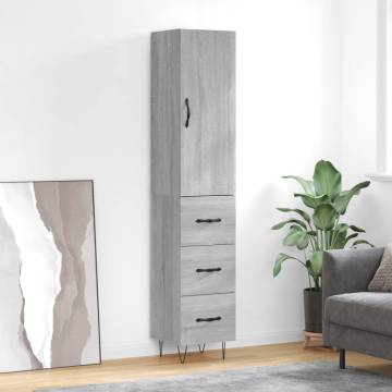 Highboard Grey Sonoma - Stylish Storage Solution | HipoMarket