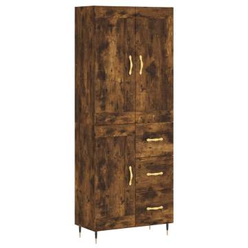 Highboard Smoked Oak - Stylish Engineered Wood Storage Cabinet