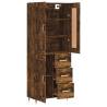 Highboard Smoked Oak - Stylish Engineered Wood Storage Cabinet