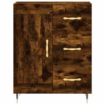 Highboard Smoked Oak - Stylish Engineered Wood Storage Cabinet