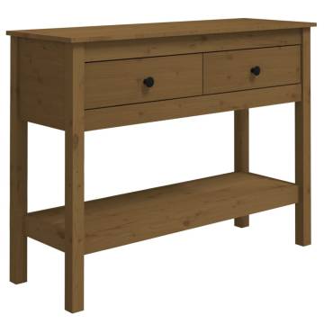 Honey Brown Console Table - Solid Pine Wood | Hipo Market