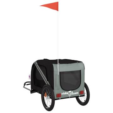 Pet Bike Trailer - Black & Grey Oxford Fabric | HipoMarket