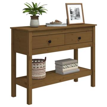 Honey Brown Console Table - Solid Pine Wood | Hipo Market