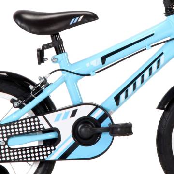 Kids Bike 14 Inch Black and Blue - Sturdy & Stylish