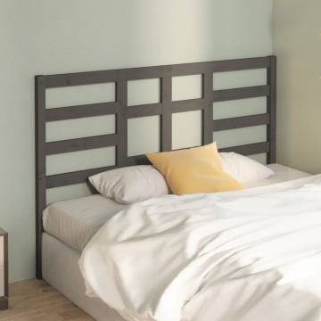 Stylish Grey Bed Headboard - Solid Pine Wood (126x4x104 cm)