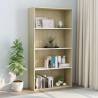 4-Tier Book Cabinet White and Sonoma Oak 80x30x151.5 cm Engineered Wood Colour white and sonoma oak Size 80 x 30 x 151.5 cm Quantity in Package 1 