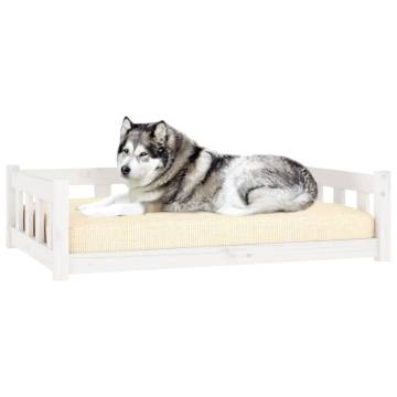 Dog Bed White 105.5x75.5 cm - Solid Pine for Ultimate Comfort