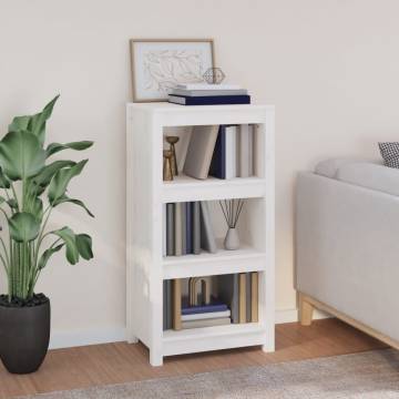 Book Cabinet White 50x35x97 cm in Solid Pine - Stylish Storage