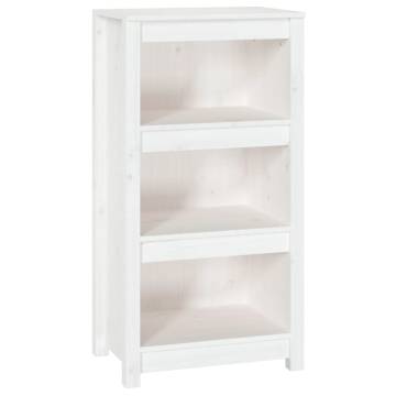 Book Cabinet White 50x35x97 cm in Solid Pine - Stylish Storage