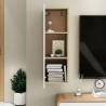 Modern TV Cabinet in White and Sonoma Oak | 30.5x30x90 cm