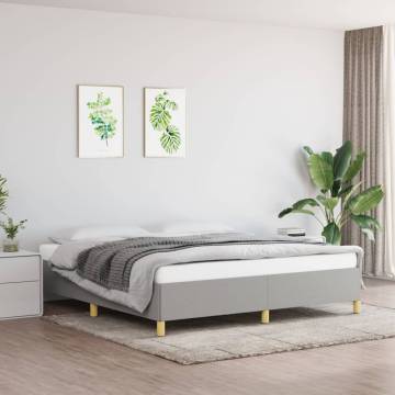 Light Grey Fabric Bed Frame 180x200 cm - Super King Size