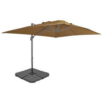 Outdoor Umbrella with Portable Base in Taupe - HipoMarket