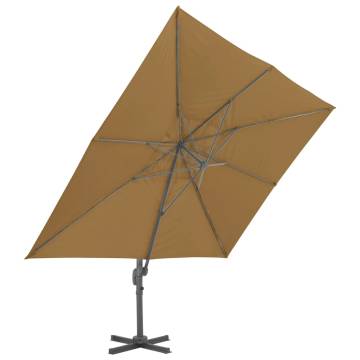 Outdoor Umbrella with Portable Base in Taupe - HipoMarket