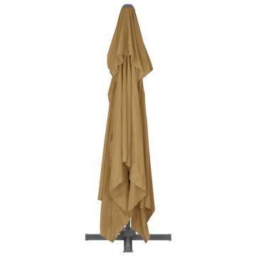 Outdoor Umbrella with Portable Base in Taupe - HipoMarket