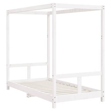 Kids Bed Frame White 80x160 cm Solid Wood Pine - Hipo Market