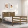 Honey Brown Small Double Bed Frame with Headboard | Hipo Market