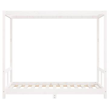 Kids Bed Frame White 80x160 cm Solid Wood Pine - Hipo Market