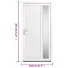 Stylish White PVC Front Door 108x208 cm for Enhanced Security