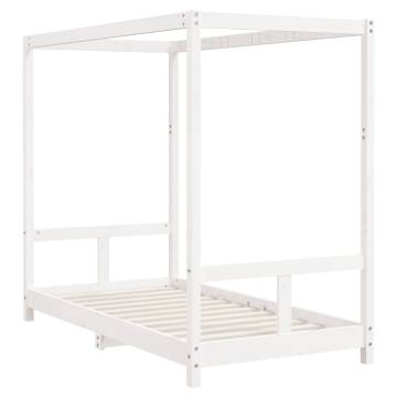 Kids Bed Frame White 80x160 cm Solid Wood Pine - Hipo Market