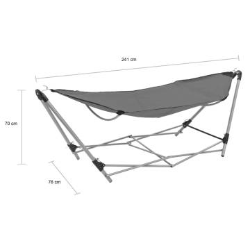 Hammock with Foldable Stand Grey - Portable Relaxation Anywhere