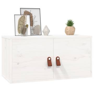 Wall Cabinet White 60x30x30 cm - Solid Pine Wood Storage