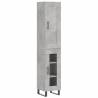 Stylish Highboard Concrete Grey - 34.5x34x180 cm