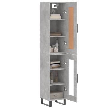 Stylish Highboard Concrete Grey - 34.5x34x180 cm