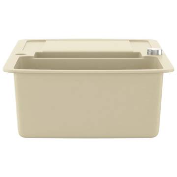 Granite Kitchen Sink Double Basins Beige | Hipomarket