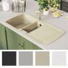 Granite Kitchen Sink Double Basins Beige | Hipomarket