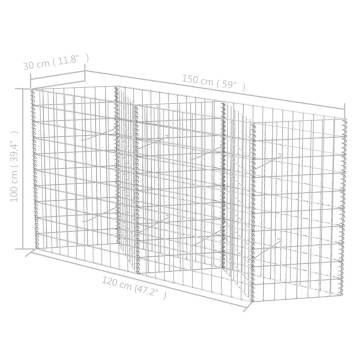 Gabion Basket Galvanised Steel 120x30x100 cm - Durable & Stylish