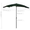 Garden Parasol with Pole 200x130 cm - Green Shade Solution