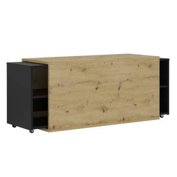 FMD TV Unit Cabinet - Artisan Oak & Black | Hipomarket